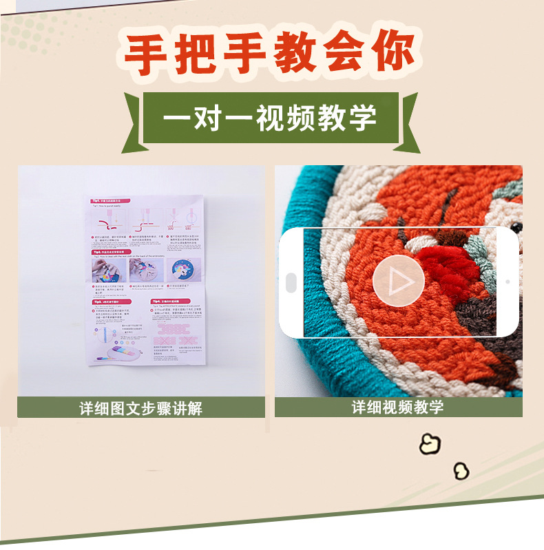 喜庆十字绣戳绣新婚礼物中国风俄罗斯戳戳绣手工毛线戳戳乐材料包详情9