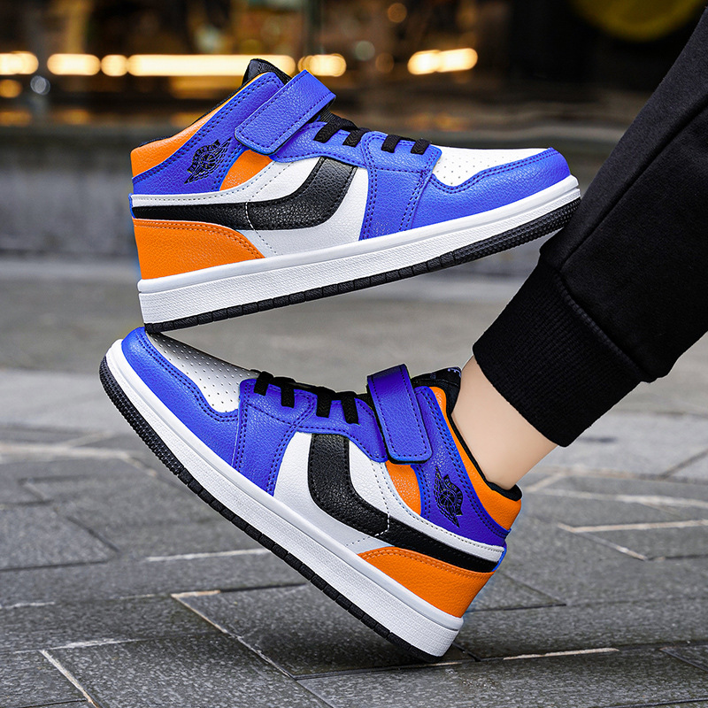 Aoogle Boys Casual Board Shoes Four Seasons Air Force One Children's Shoes Girls High Top Shoes Aj Children's Sneakers