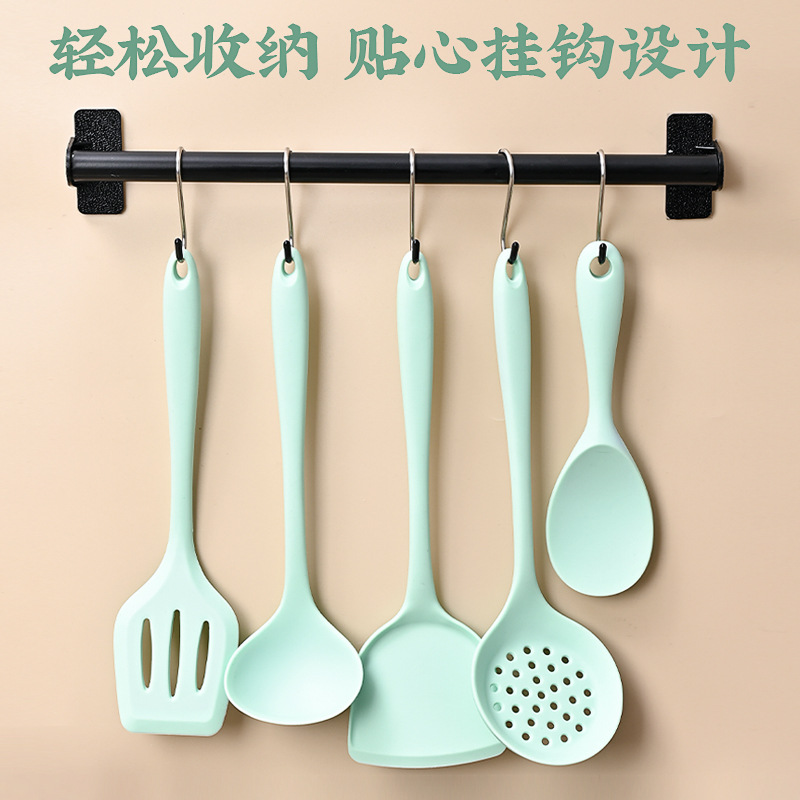 硅胶厨具套装白底实物图