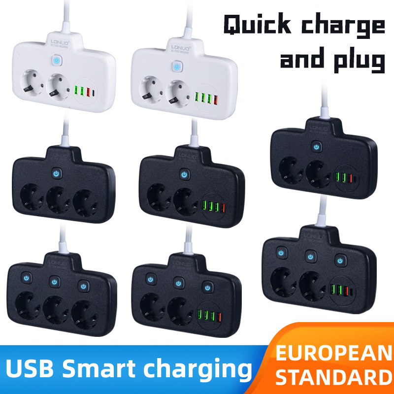 跨境中亚五国欧规欧式插座USB插排德式插板德标德国俄罗斯排插