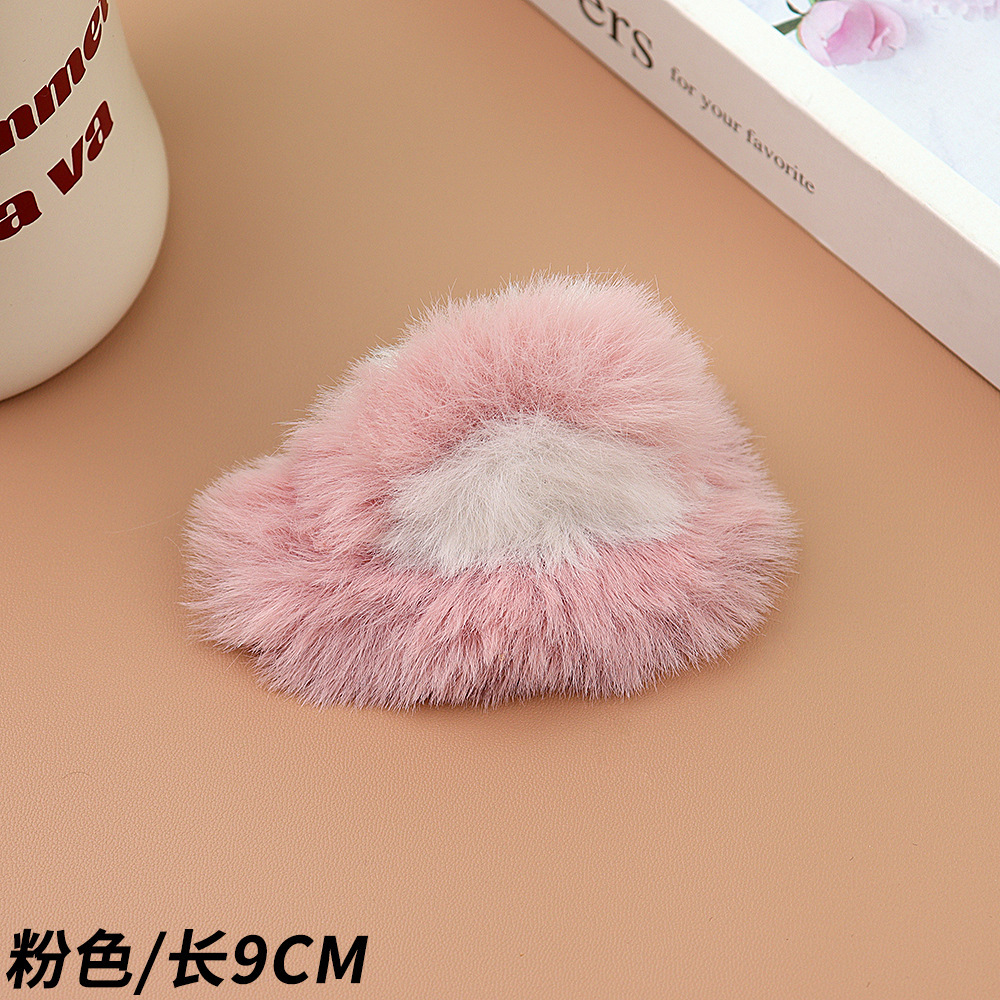 Autumn/Winter Cute Girl Cat Cat Ear Hair Clip Sweet Imitation Fur Rabbit Hair Top Clip Plush Hair Clip Hair Adornment Tide Specification drawing