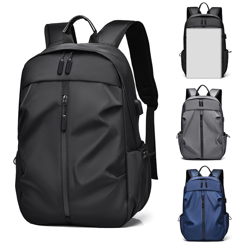 商务双肩包跨境新款潮牌大容量学生收纳背包休闲轻便出差男电脑包