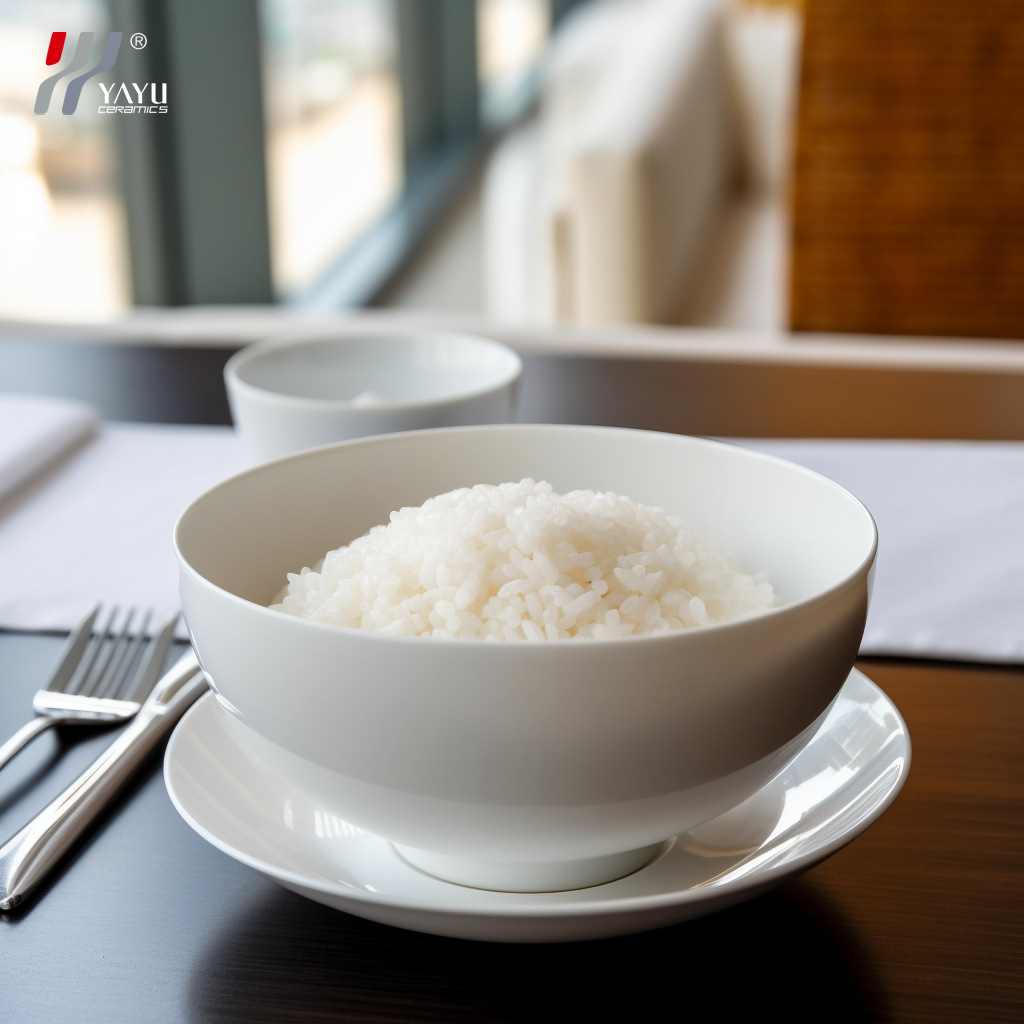 White Bowl Tableware Chaozhou Ceramic Noodle Bowl Rice Bowl Soup Bowl Japanese-Style Set Daily Kitchen Household Foreign Trade Wholesale Application Scenario