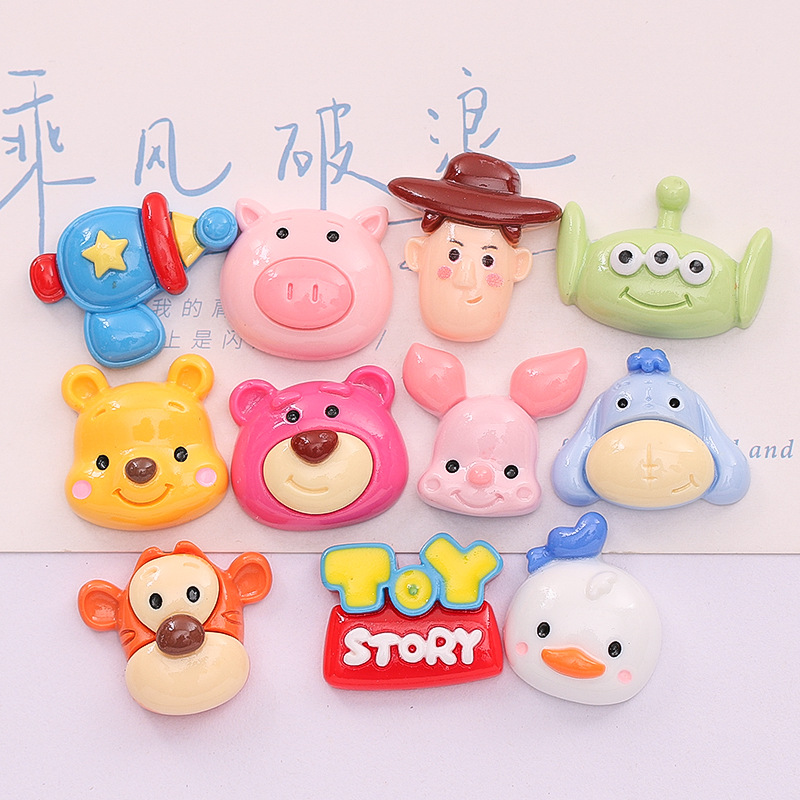 Bright Face Cartoon Story Series Diy Cream Glue Mobile Phone Case Shoe Buckle Hairpin Resin Accessories Wholesale details Picture