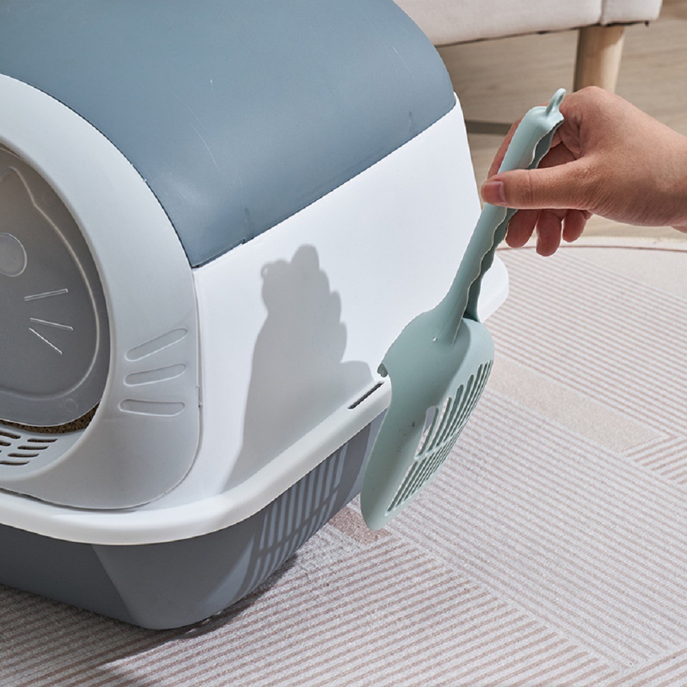 Pet cat litter box Fully enclosed large space deodorizing cat litter box High quality PP material durable pet cat toilet Specification drawing