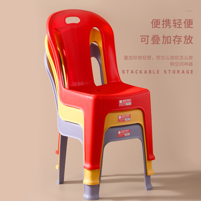批发塑料椅子靠背可叠放家用现代简约塑胶餐厅餐椅大人加厚户外椅详情图2
