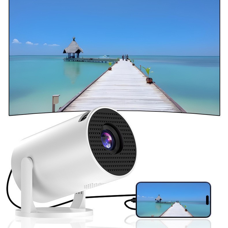 Cross-Border Portable Smart Projector Hy300mini, Wired And Wireless Mobile Phone Screen Projection Home 4K High-Definition Projector details Picture