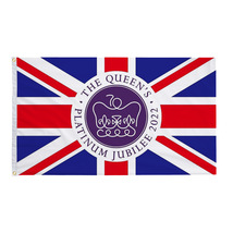 跨境现货英国女王节英国国旗3*5ft涤纶大旗旗帜装饰UK JUBILEE