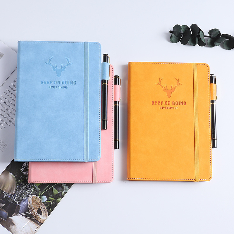 A5 Paperback Elastic Sheepskin Business Gift Box Notebook Printed Logo Notepad Student Stationery Wholesale Item Picture