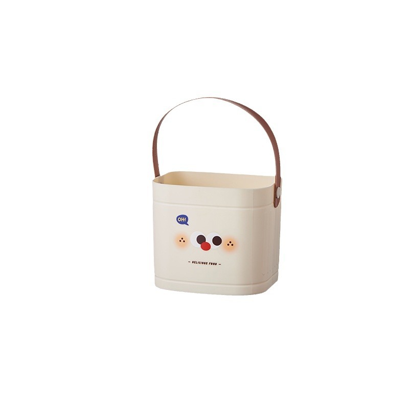 "Little Milk Coffee portable storage bucket, office desk miscellaneous storage box, home makeup brush remote control storage rack. Item Picture