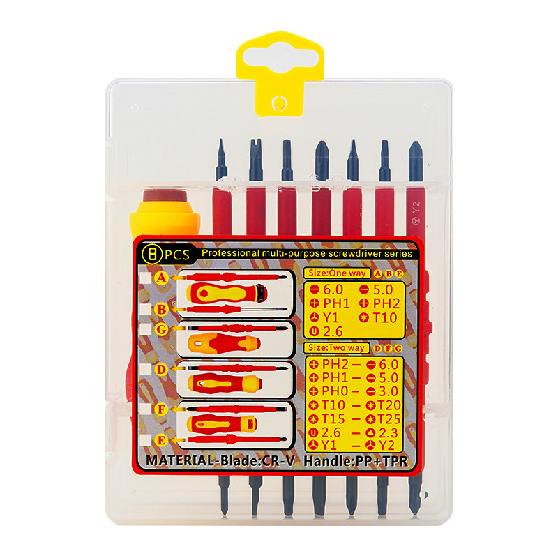 Electrical Insulation Screwdriver Set Cross Straight Black Head With Strong Magnetic Driver Screwdriver Maintenance Combination Tool details Picture