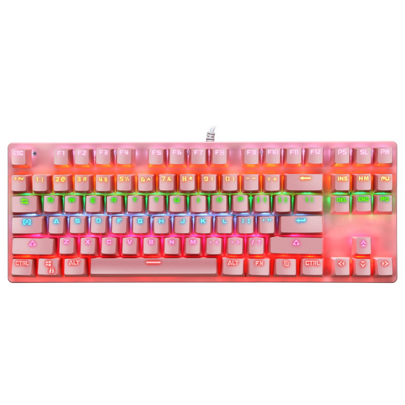 K7 Mechanical Keyboard 87% Equipped With Wired Real Mechanical Blue Axis Color Matching Real Mechanical Keyboard Personalized Mechanical Keyboard details Picture