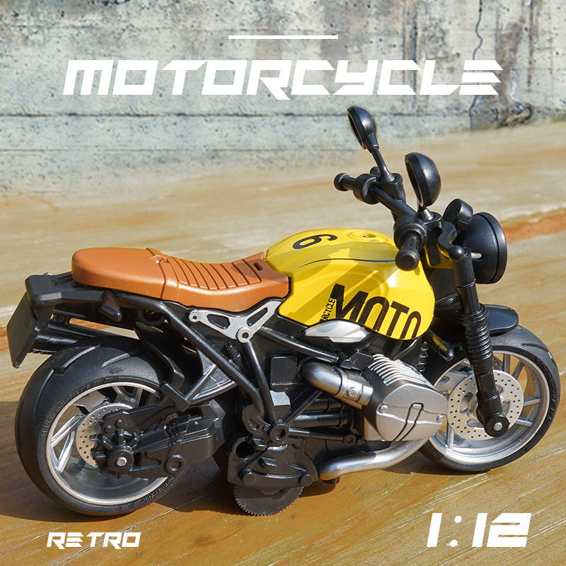Mingyuan's new 1:12 scale latte alloy motorcycle with sound and light model for boys' birthday presents Specification image