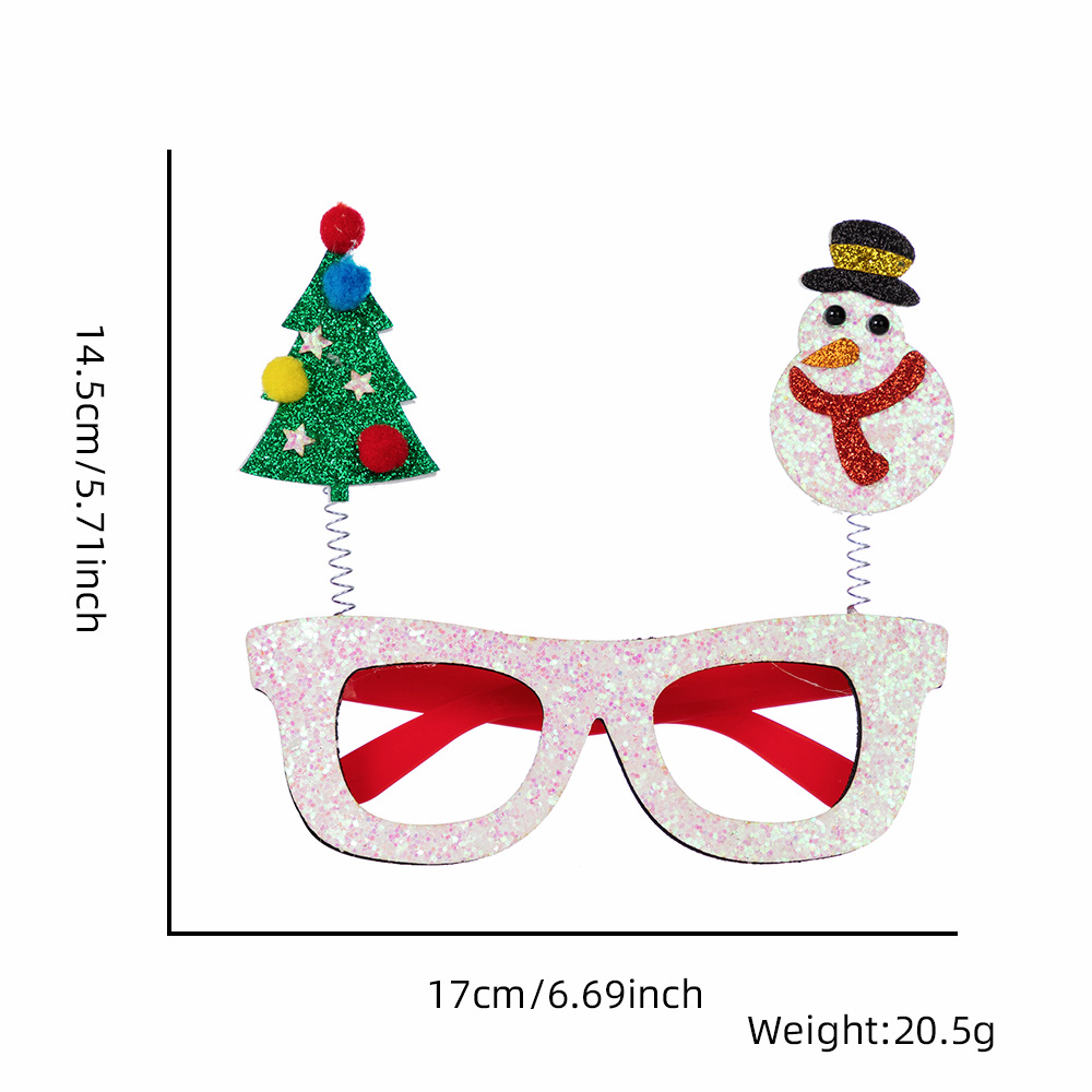 亚马逊新款圣诞眼镜儿童成人圣诞节装饰品拍照道具弹簧派对眼镜框详情图5
