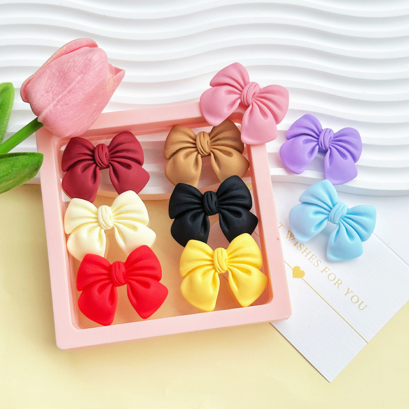 Cartoon simulation bow tie diy resin accessories, phone cases, cream glue DIY hair clips, wholesale of handcrafted materials pic 5