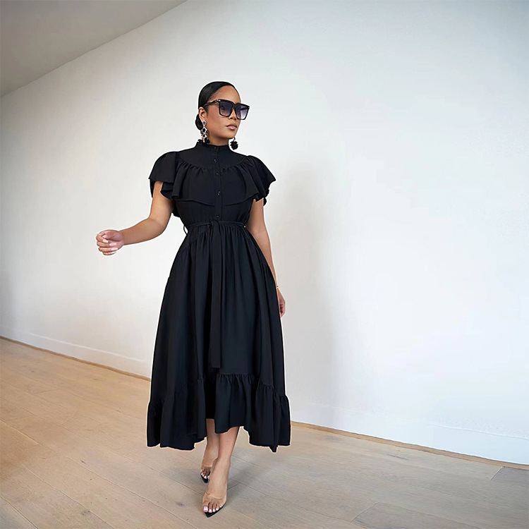 Autumn women's wear 2023 new style European and American retro first love dress, loose and slimming French laid-back style shirt dress
