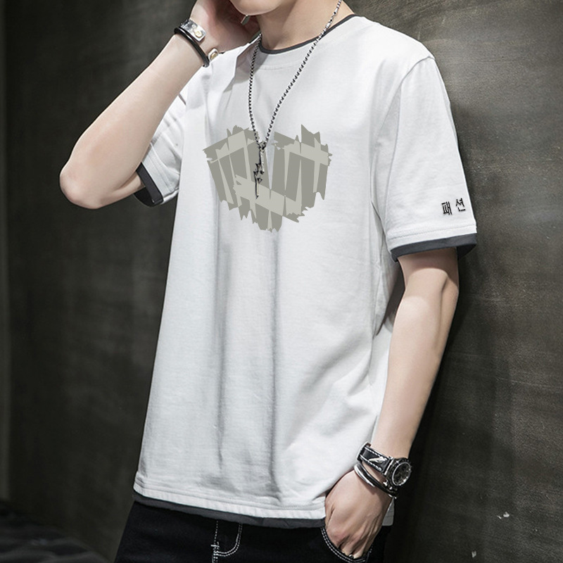 In the summer of 2024, there is a highly anticipated short-sleeved T-shirt for men. It is a loose and versatile casual round-neck printed T-shirt top details Picture