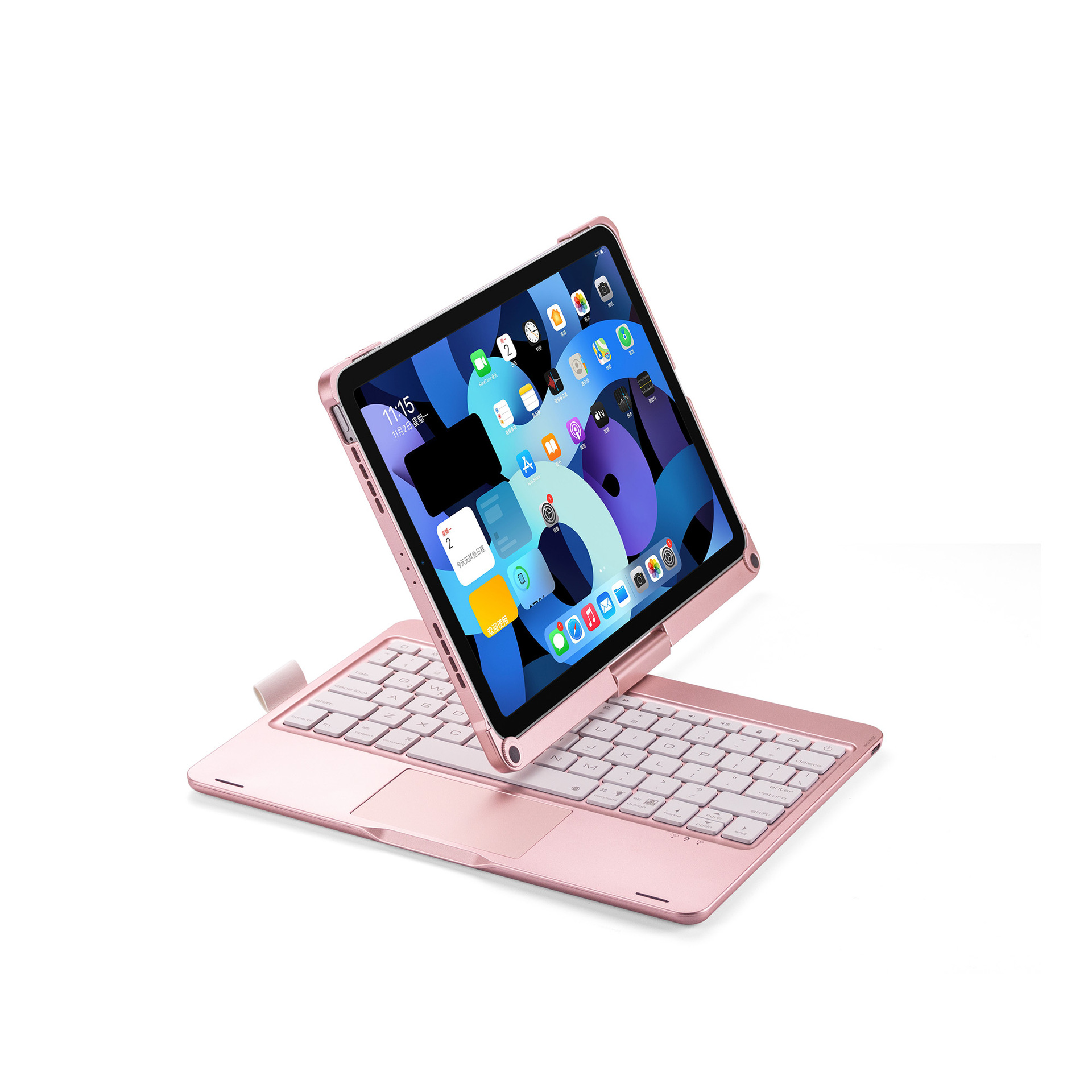 现货iPadPro11寸10.9寸平板电脑通用360度旋转带触摸背光蓝牙键盘详情图2