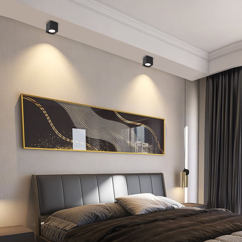 Exposed downlights, square spotlights, household ceiling lights, no main light, corridor spotlights, passageway ceiling lights, no need for openings, clothing store Application Scenario