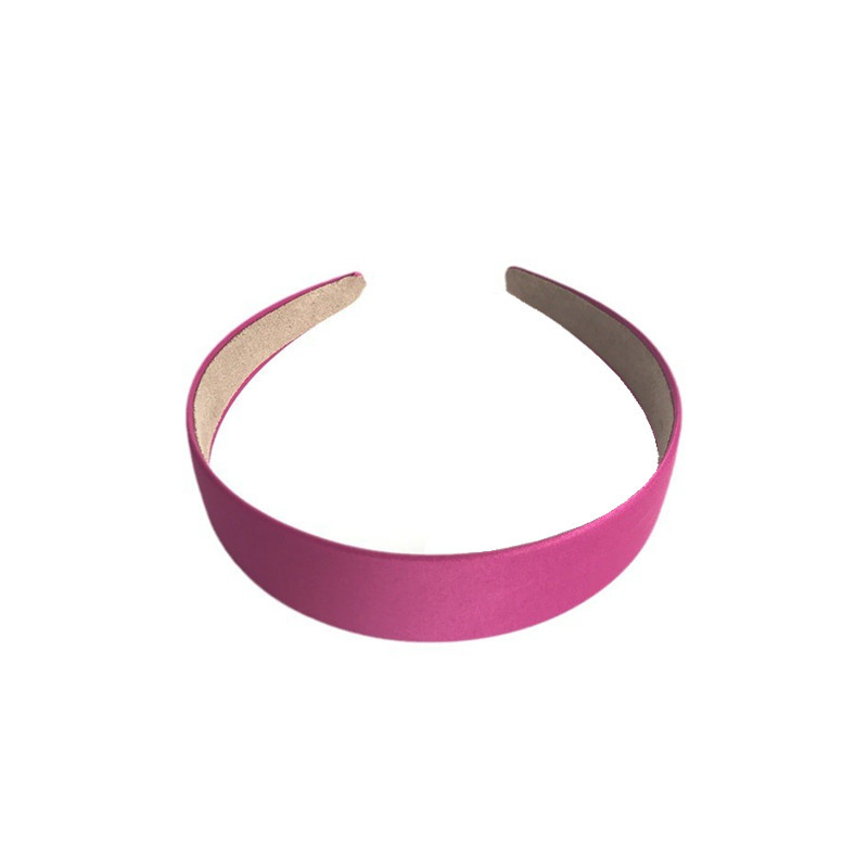 3Cm Wide Polyester Head Buckle Solid Color Simple Headband Candy Color Headband Korean Version Wide Edge Fully Wrapped Cloth Hair Clip Headdress Item Picture