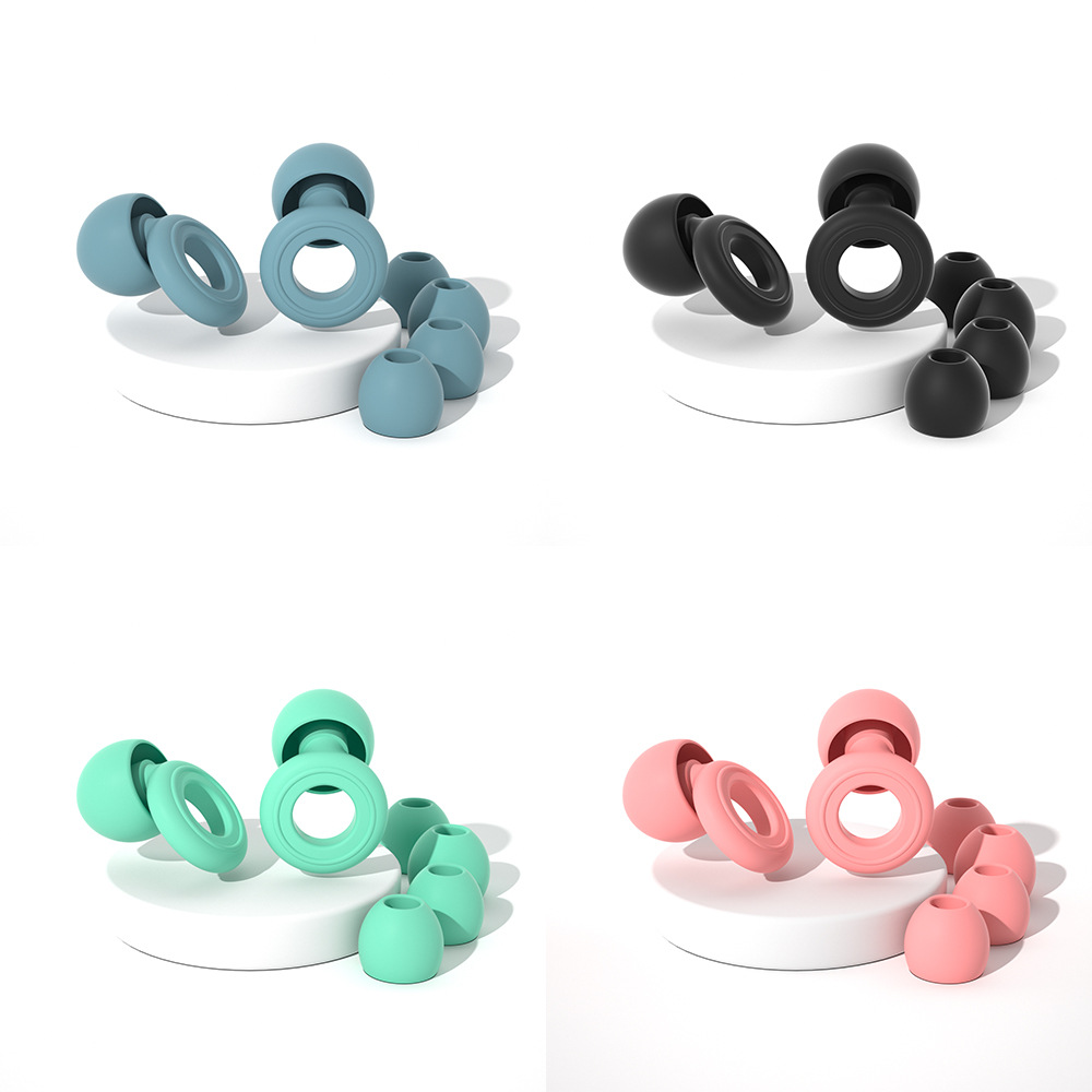 耳塞/耳塞套装/银耳堵/穿戴甲包装盒/睡眠耳塞白底实物图