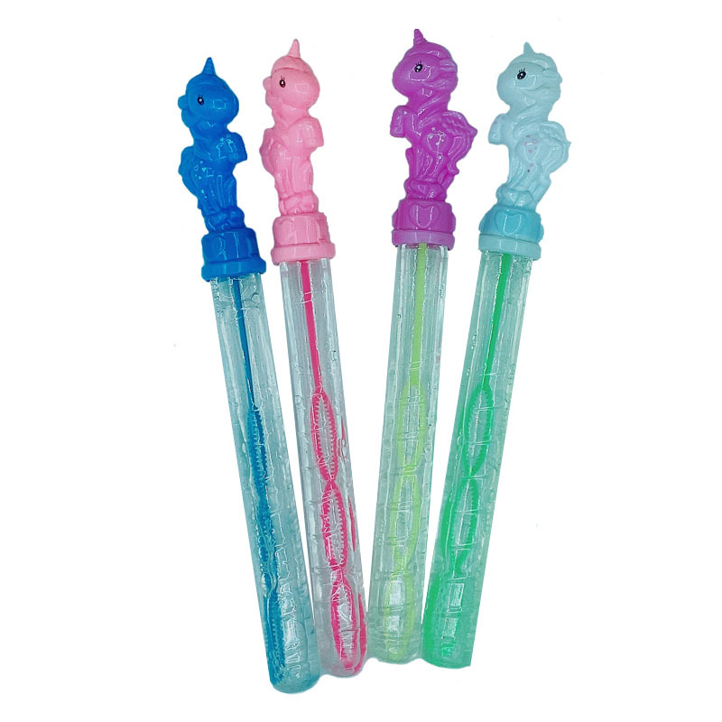 Cross-Border Foreign Trade 25Cm Small Unicorn Bubble Wand Children's Summer Outdoor Toy Stand Night Market Supply Manufacturers Item Picture