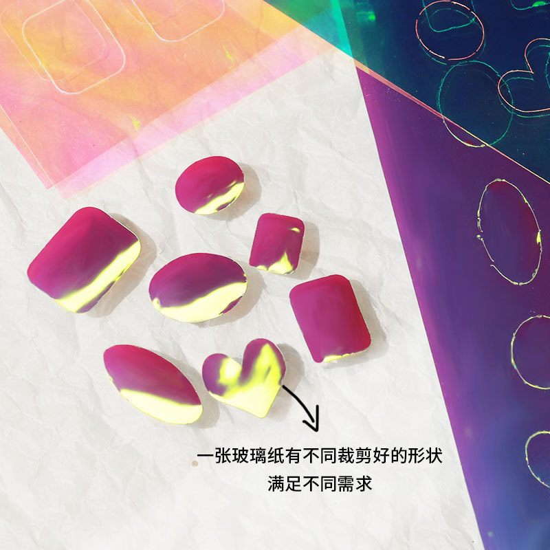 Nail stickers for autumn and winter, heart-shaped aurora laser nail stickers, super shiny and versatile star laser nail decorations Application Scenario