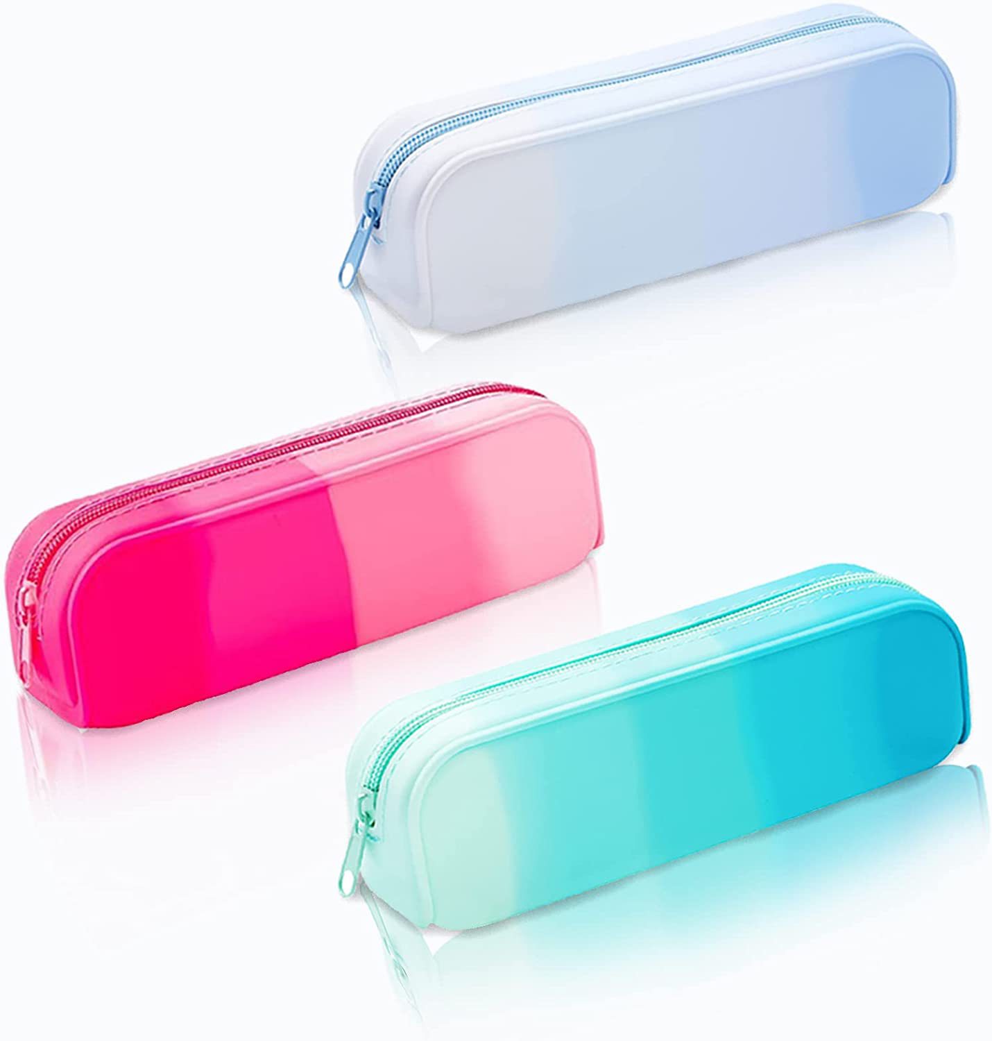 Custom-made solid-color gradient silicone pen cases and student stationery storage bags that are selling well for export Specification image