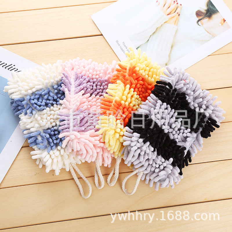[Hold Jia] Color Chenille Hand Towel Kitchen Bathroom Hand Towel Household Cleaning Absorbent Rag