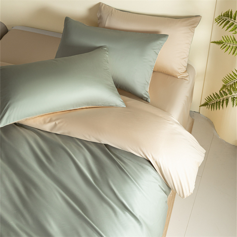A类100支长绒棉贡缎四件套轻奢高级全棉纯棉床上用品三被套罩床单详情图3