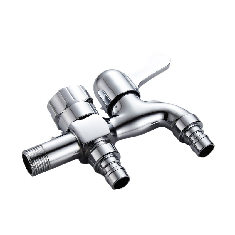 Dual-purpose 4-point washing machine faucet, single cooling, extended multi-purpose mop sink faucet, one in and two out, three-way joint Item Picture