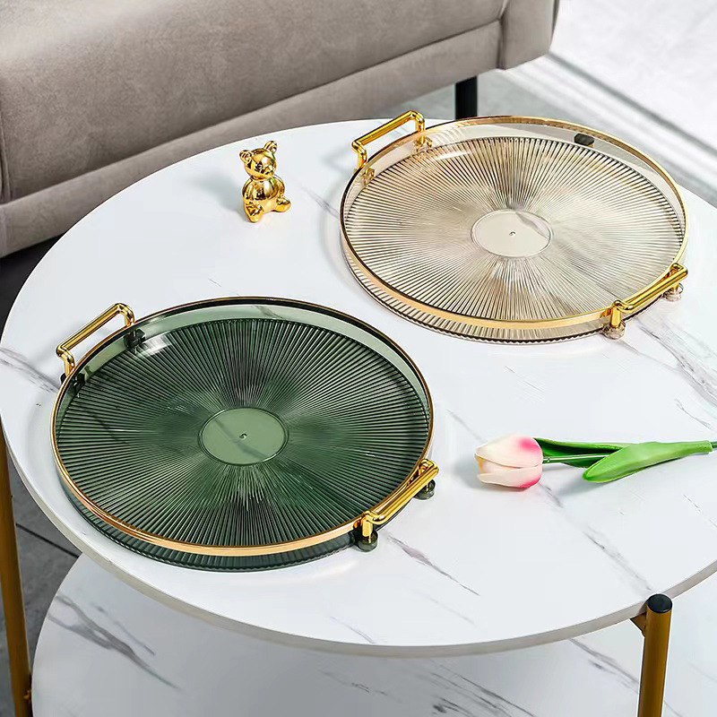 Light Luxury Phnom Penh Round Plastic Tray Household Water Cup Teacup Storage Tray Beauty Salon Commercial Tea Cup Tray Application Scenario