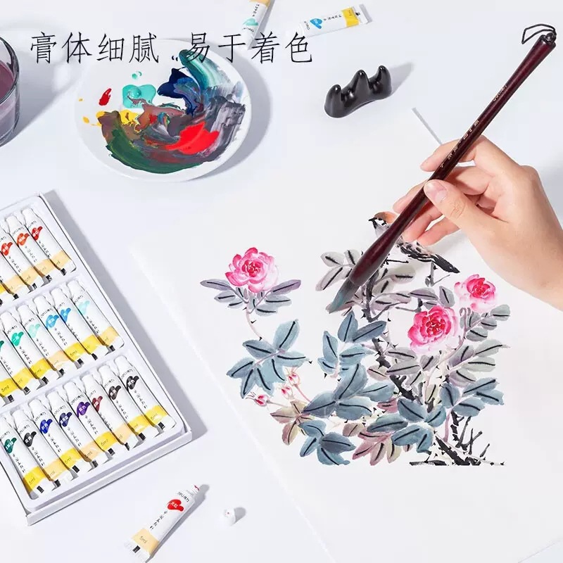得力73886-36色中国画颜料套装学生初学者儿童美术可水洗幼儿园详情图2