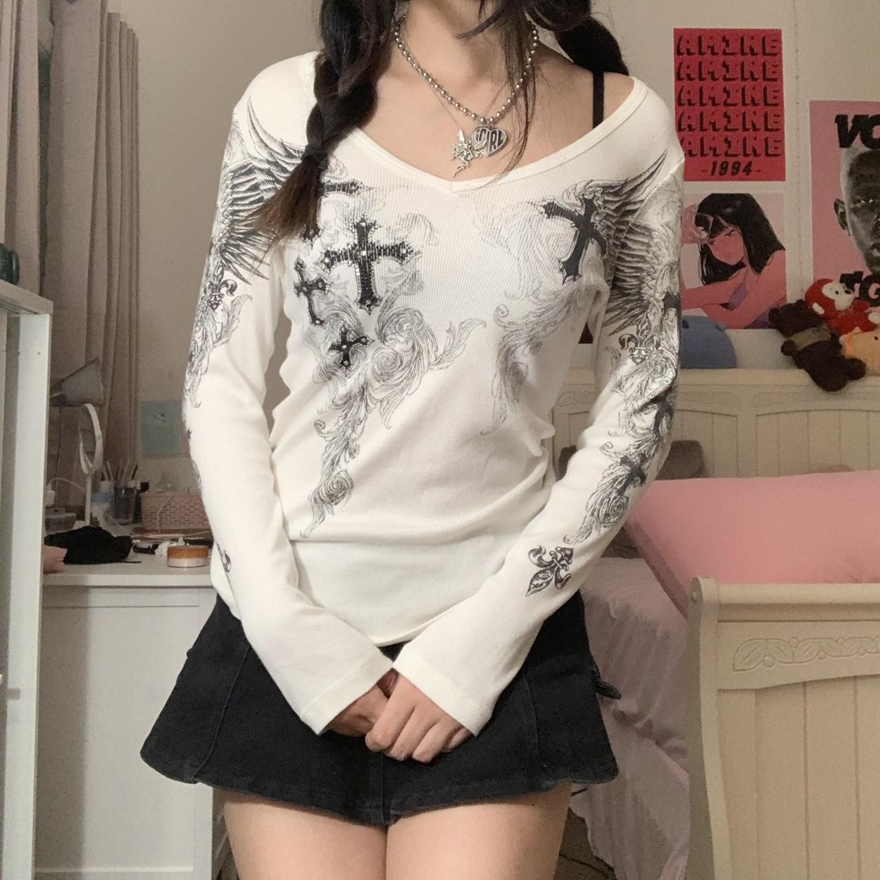 2022 European and American women's autumn new style T-shirt, fitted with rhinestone prints, round neck, elegant commuting multi-color long-sleeved base layer