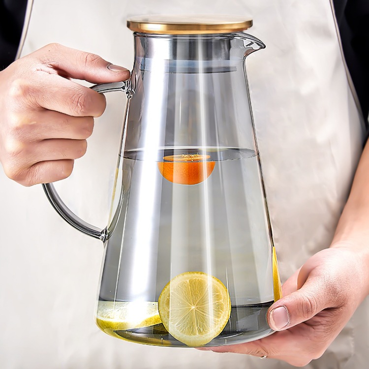 高颜值玻璃冷水壶冰箱凉水壶凉水壶耐高温家用玻璃水杯子水具套装图