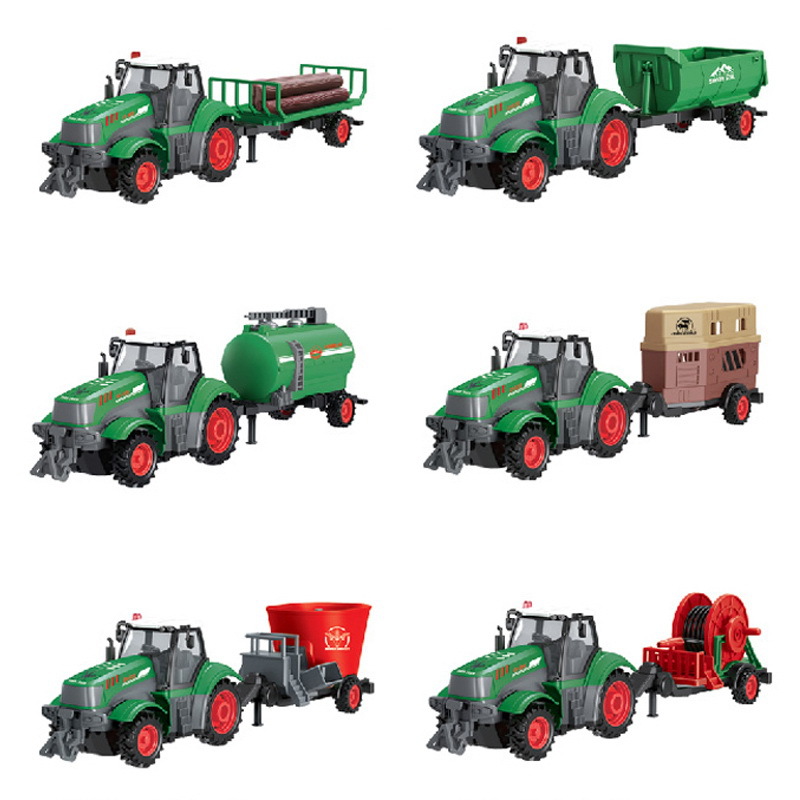 Cross-border toys, high-fidelity children's farmer's car, farm tractor, inertial dump truck model, transport trailer, engineering vehicle Item Picture