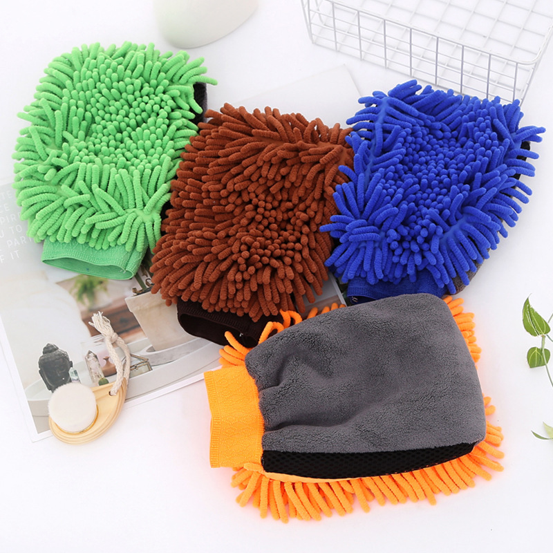 【LOVELY HOME】【 Chi Jia 】 Single-sided Chenille car Wash gloves Coral Worm Car Cleaning gloves Household Cleaning supplies Manufacturer wholesale Application Scenario