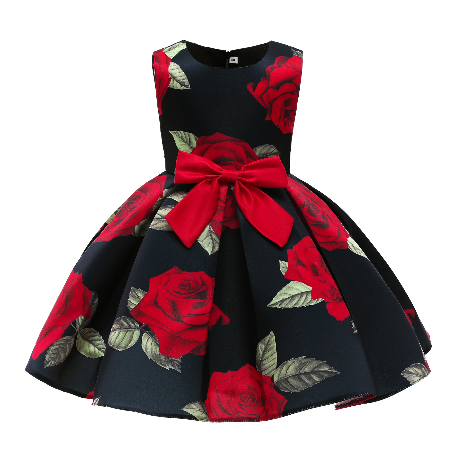 Wholesale of girls' dresses, foreign trade girls' children's clothing, red vest dresses, baby printed princess dresses, children's evening gowns details Picture