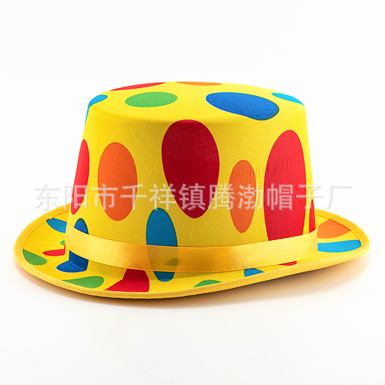 厂家直销 欧美定型帽 狂欢小丑帽 针织布复合高帽 林肯派对小丑帽