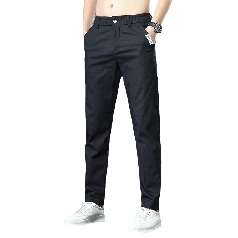 Summer thin business trousers, quick-drying, casual, fashionable and trendy, slimming straight ice silk trousers for teenagers Item Picture