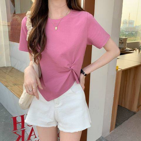 Wholesale and export summer women's clothing Korean-style short tops, casual and versatile loose short-sleeved T-shirts, women's fashion one-piece consignment details Picture