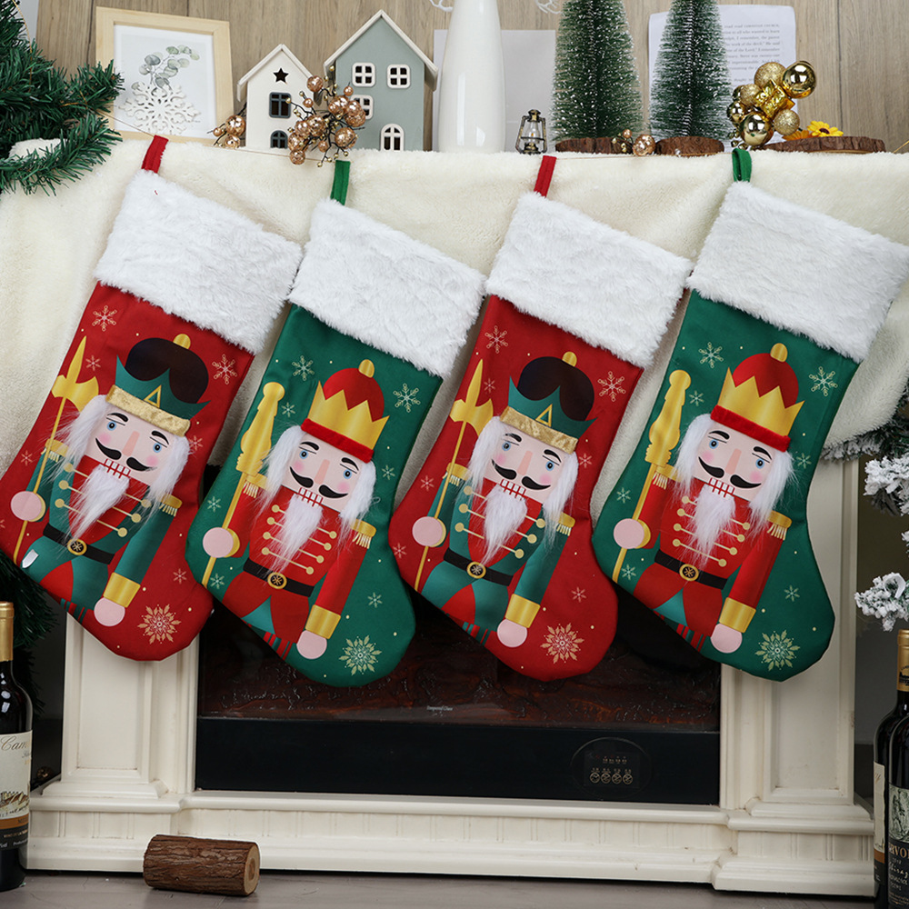 跨境新款圣诞节格林士兵圣诞袜创意礼物袋糖果袋圣诞树挂饰装饰品