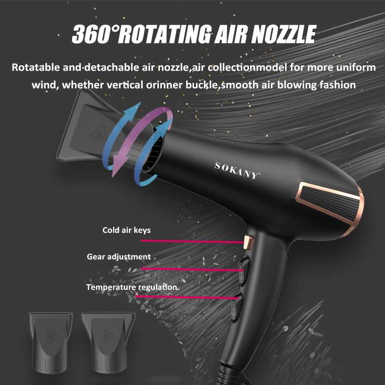 Cross-border SOKANY14023 HAIR DRYER, household hair care, quick-drying hair dryer, ladies' Hair dryer details Picture