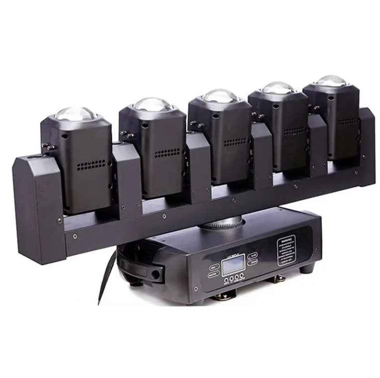 Five-eye moving head beam light LED, five-eye scanning strobe light, Five-Finger Sword stage performance, nightclub and bar lighting Specification drawing