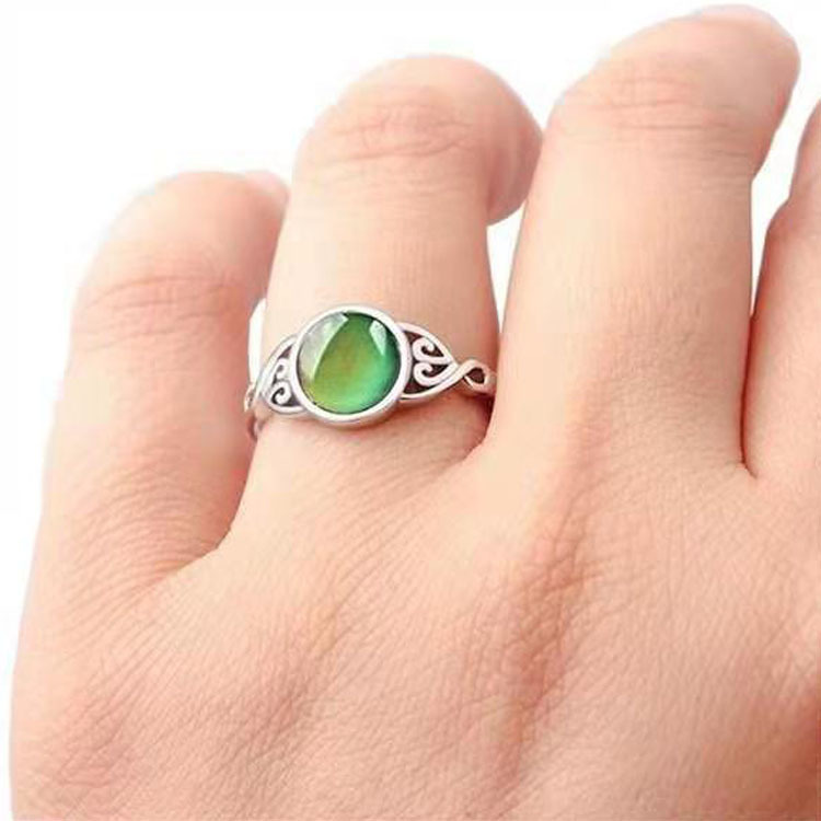 Cross-border temperature-sensing color-changing personalized ring, European and American creative personalized retro round ring factory direct sales Application Scenario