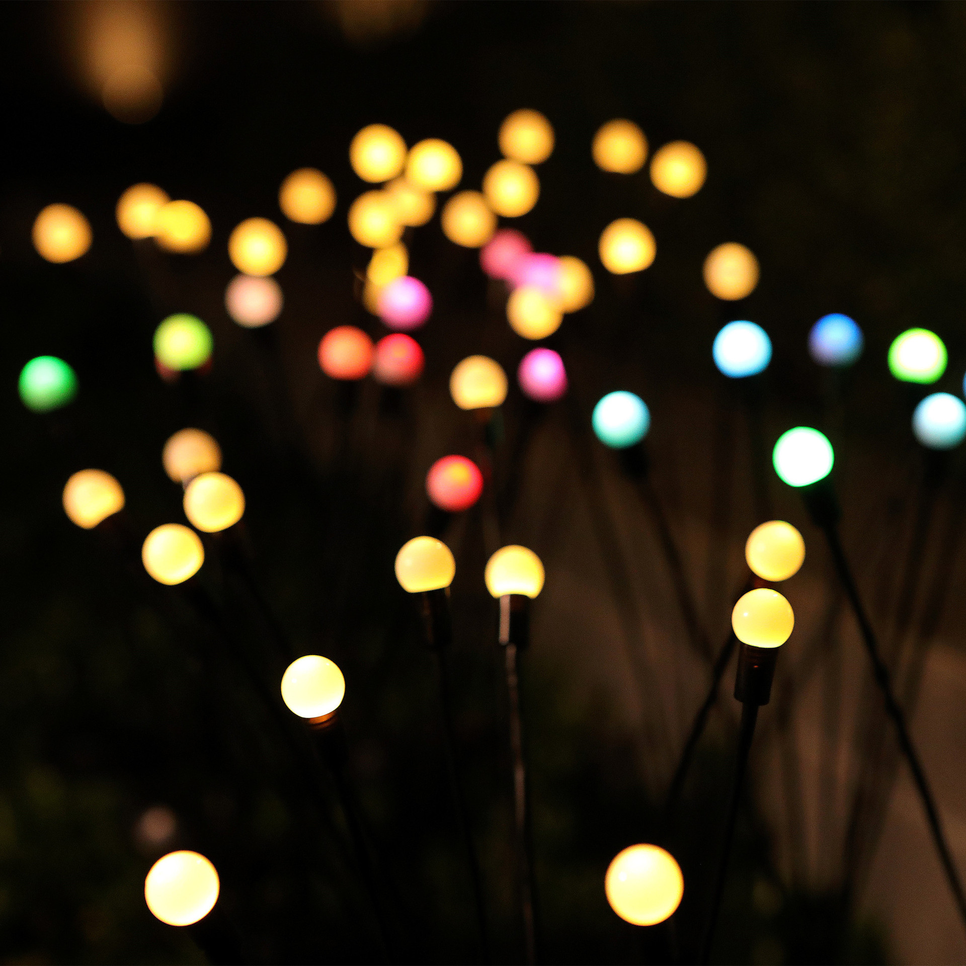 Cross-border new product solar firefly lamp, courtyard atmosphere decoration LED swing solar spherical ground socket lamp Specification image