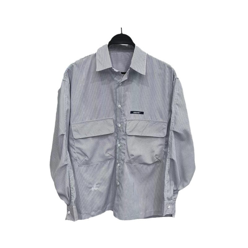 Spring/Summer 2024 new Men's striped shirt lapel casual Loose, simple and fashionable shirt jacket Trend 2822 style Item Picture