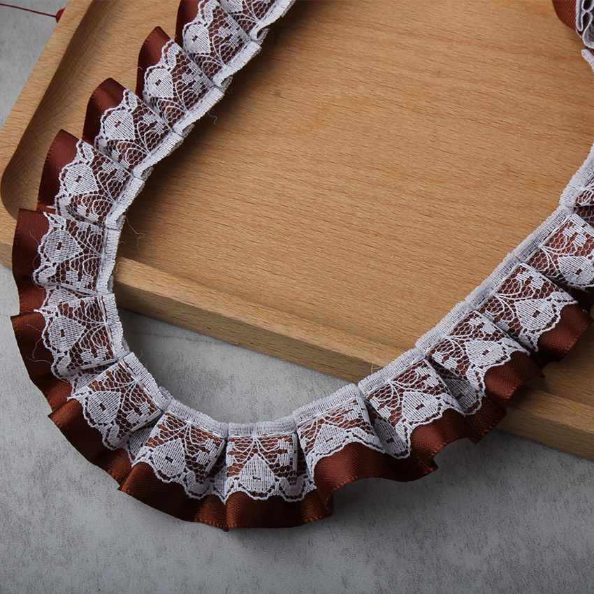 2.5cm polyester lace double-layer pleated toys, accessories, clothing craftsmanship, shoes, hats and accessories, discounted lace Application Scenario