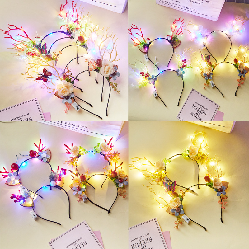Internet-famous street vendors set up glowing hair bands, best-selling illuminated toys, bars, night markets, flashing headbands, cross-border hair accessories, and wholesale gifts Application Scenario
