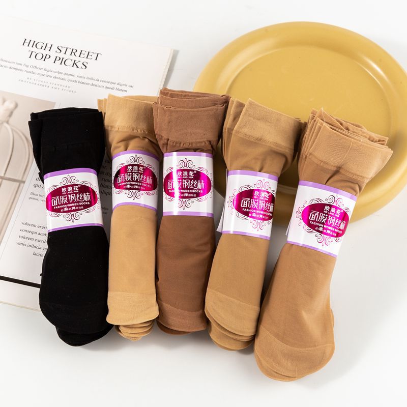 One-piece consignment for spring and summer women's velvet masks, steel wire socks, anti-hook steel silk socks, street socks, short socks, silk socks manufacturer wholesale one-piece consignment